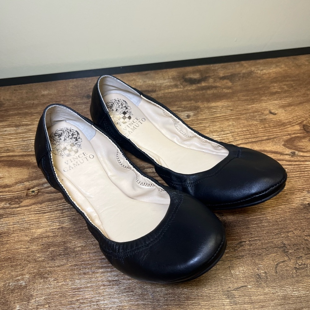 Vince Camuto Women's Black Leather Flats